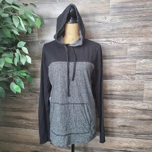 American Rag Color Block Sweater Mens Size Medium Dark Speckled Gray and Black